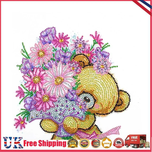 Partial Drill Special Shape Cartoon Bear Rhinestone Drawing Kit Home Decoration
