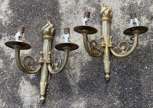 Appliques Anciennes En Bronze Style Louis Xvi