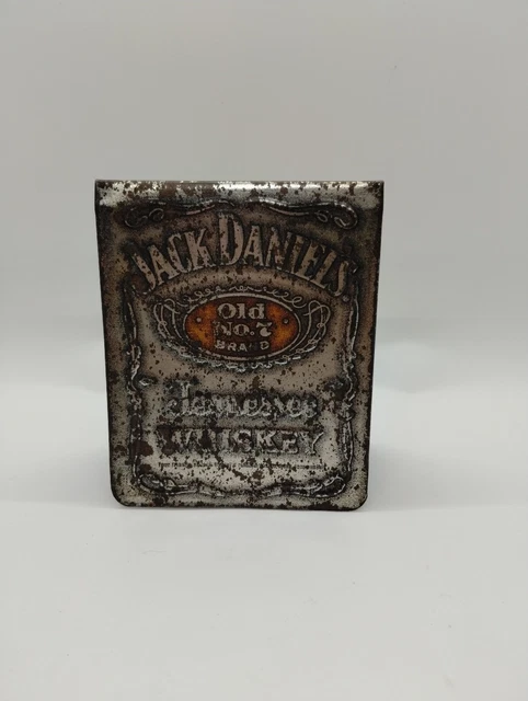 Jack Daniels Old No. 7 Metal Sign - 4.5" Tall Bi-fold - Bad Condition with Rust