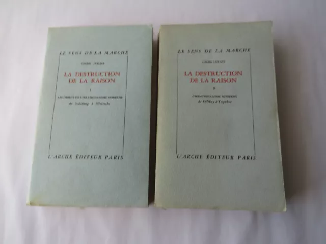 LUKACS. G, La Destruction de la raison, 2 Vol EO, 1958/59, Philosophie.