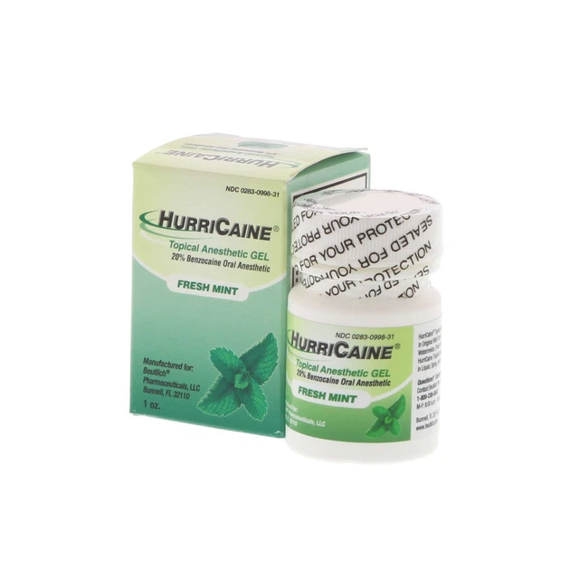 HurriCaine Topical Anesthetic Gel Mint 1oz By BEUTLICH FRESH !!!