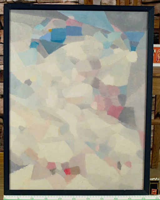 Verena Brixner 1930-2020 Pintura Al Óleo Composición Helltöne Vintage De Formas