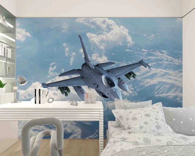 3D SKY CLOUD Airplane Wall Murals Wallpaper Murals Wall Sticker Wall 59