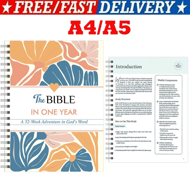 THE BIBLE IN a Year 52 Week Study Plan Book Daily Reading Plan ...