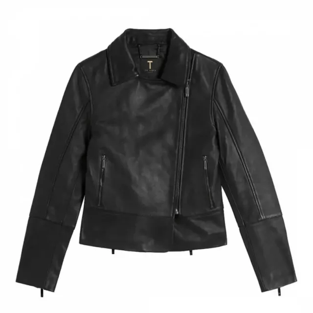 NWT TED BAKER Black Lizia Leather Biker Jacket TB1 Small RRP 329 90.00 PicClick UK