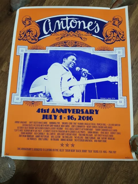 Antone's 41st Anniversary 2016 1976 BB King Poster Austin 26"x20" 88/260 Limited