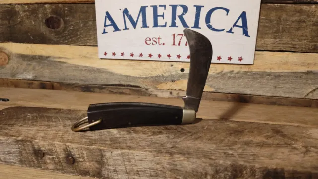 Schrade Walden Pocket Knife 136 Vintage USA Hawkbill Lineman Pruning
