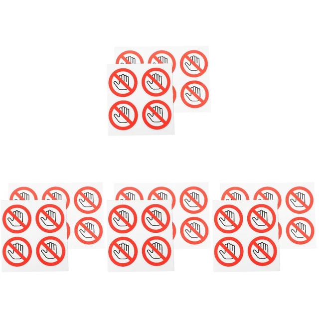 40 Pcs No Touch Sign Stickers Safety Labels Car Stickers Logo Stickers