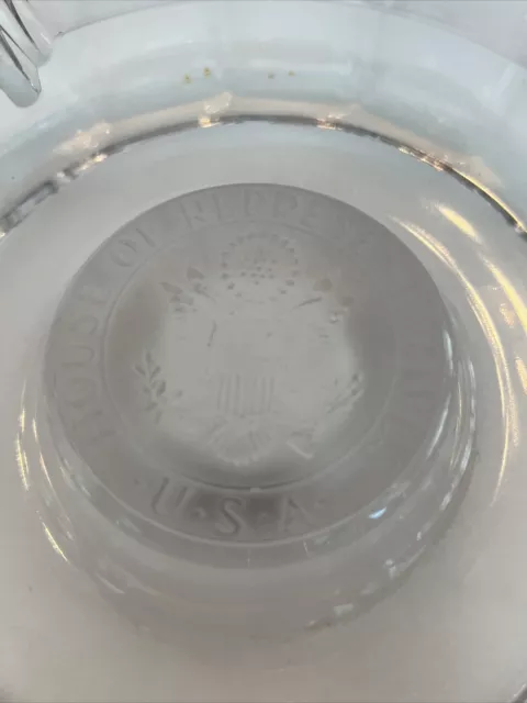 Vintage 10" Cigar USA HOUSE OF REPRESENTATIVES Glass Ashtray with Etched SEAL 2