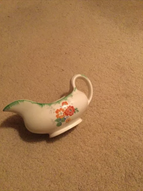 Royal Staffordshire Pottery A.J. Wilkinson Floral Pattern Gravy Boat Sauce Dish