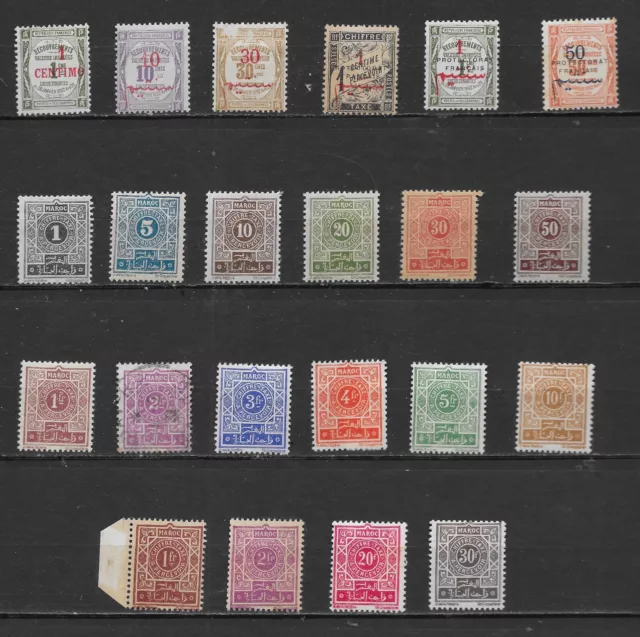 Maroc 22 Timbres Taxe Neufs  Ensemble En Bon Etat  Cote 137,50 Euros Voir R/V