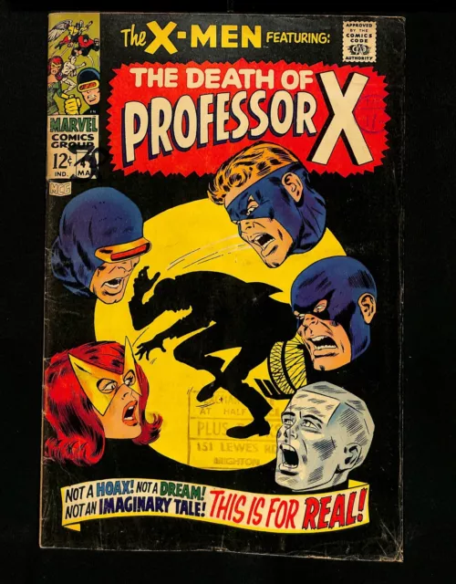 X-Men #42 Death of Professor X! Origin of Cyclops! Marvel 1968