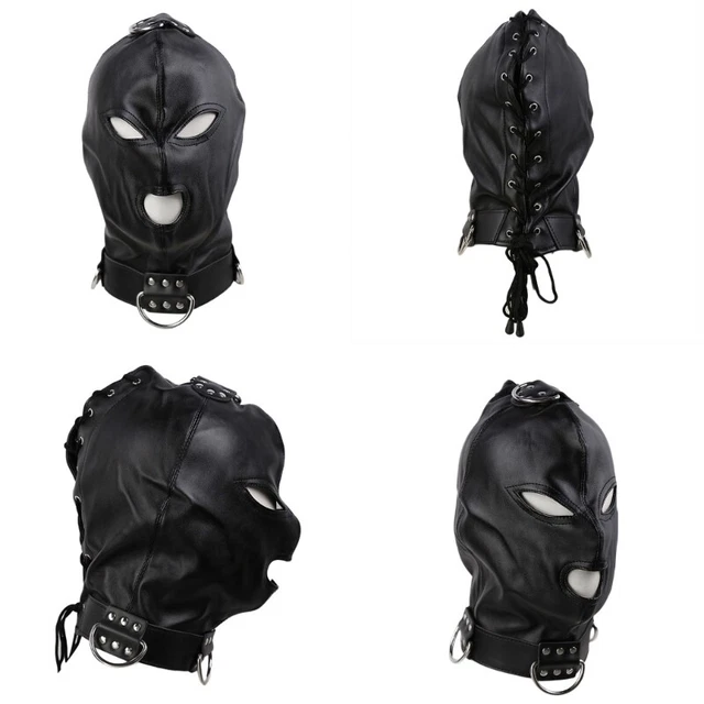 Black Lace Corset Hood – Full Face Mask For Role Play, Cosplay, And Sensory Fun