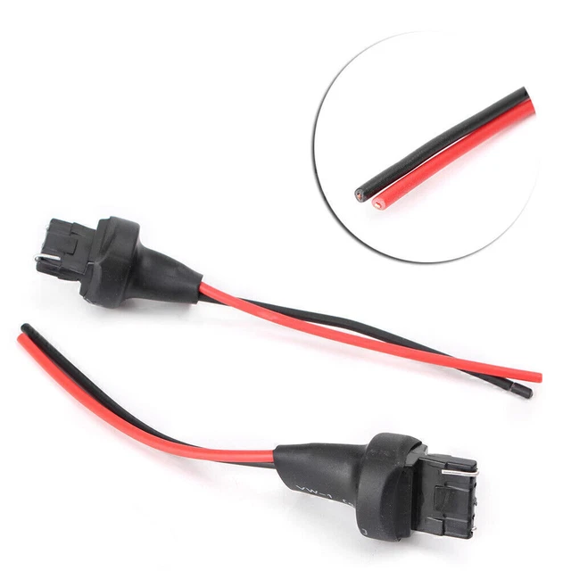 2 pcs 7440 992 T20 Male Adapter Wiring Harness Socket For Headlight Fog Light