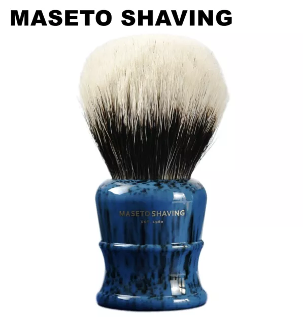 MASETO Classic Manchurian Two Band Silvertip Badger Shaving Brush HANDMADE