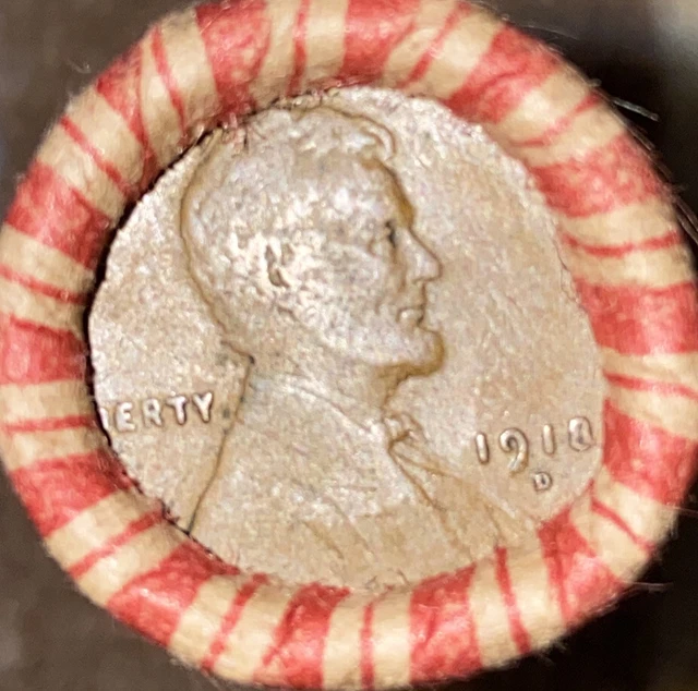 1 US Lincoln Wheat Cent Penny Roll 1918-D/1926-S (50 Coins) Old Vintage