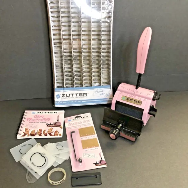 Zutter Bind It All PINK Binding System Bundle O-Wires Tools - Journals Notebooks