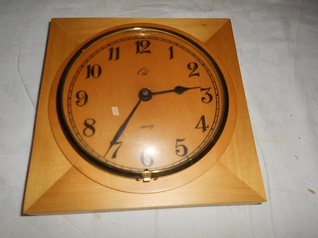 Horloge Murale JAZ Electronic – Formica Bois – Vintage France – Fonctionne