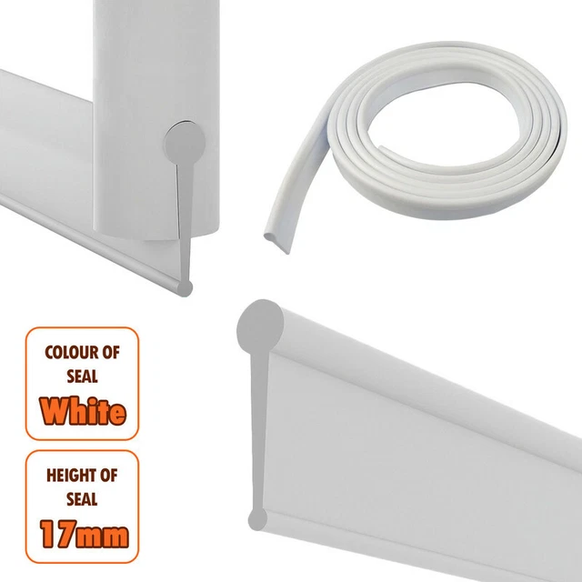 REPLACEMENT RUBBER SEAL for Folding Bath Shower Screen Enclosures WHITE