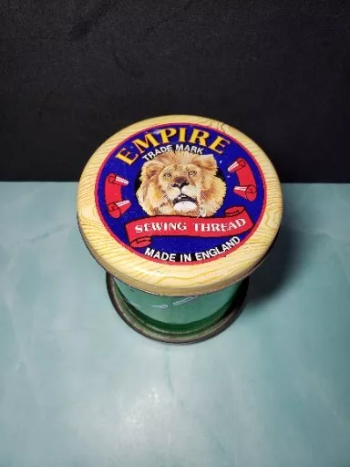 VINTAGE EMPIRE TIN Spool Thread Shape Green 6 x 5 in Made England Cotton  Reel £42.43 - PicClick UK