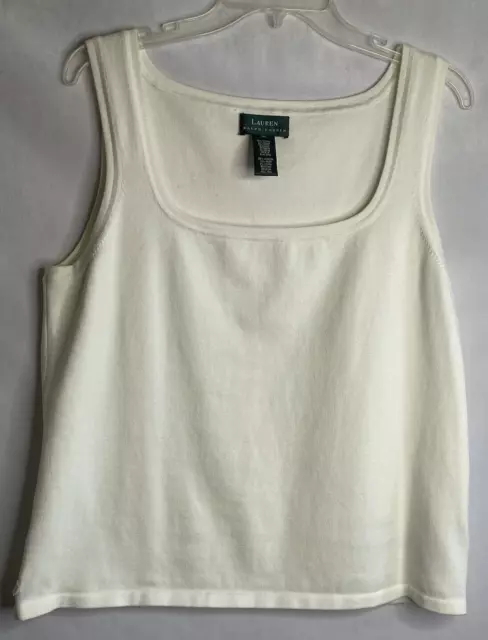 Lauren Ralph Lauren Women's XL Knit Tank Top Sleeveless Square Neck