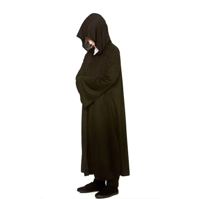 Niños Negro Bata con Capucha Disfraz Capa de Halloween para Grim Reaper Infantil