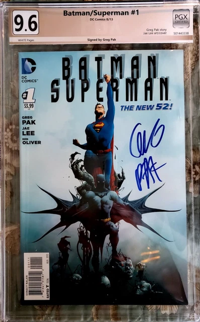 BATMAN SUPERMAN #1 PGX 9.6 KEY FIRST 1’ST SIGNED GREGG PAK SIGNATURE no CGC CBCS