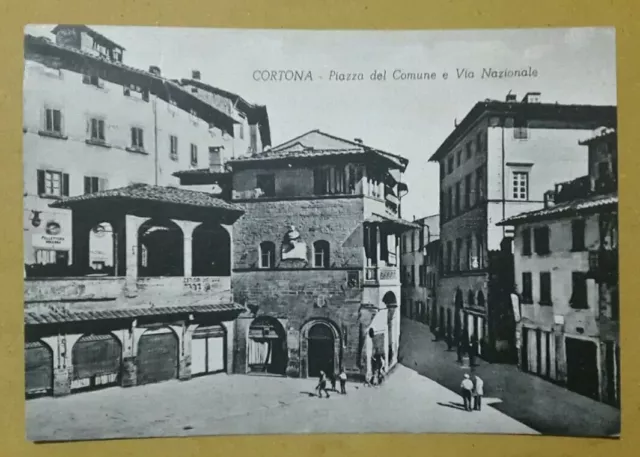 Cortona - Arezzo - Piazza Del Comune E Via Nazionale - Animata - Non Viaggiata