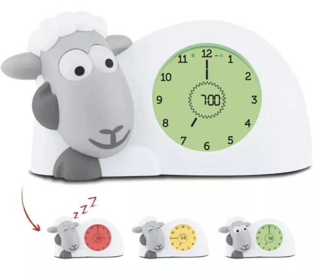 Zazu Sam the Lamb 20cm Sleep Trainer/Clock Night Light for 2y+ Baby/Toddler BNIB