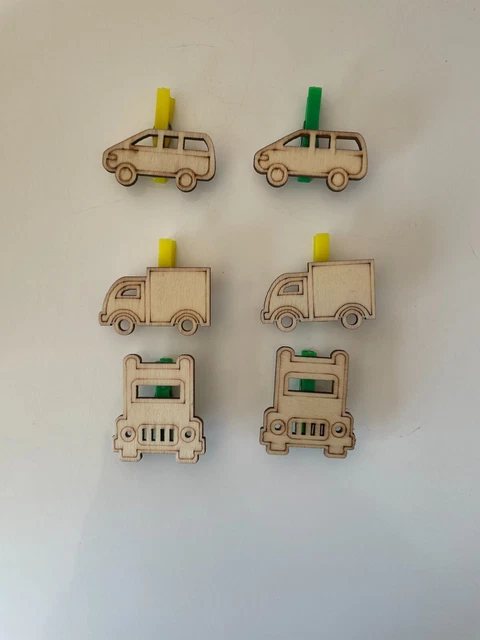 6  Dekoklammern Klammern für  Geschenke Weihnachten usw.  Auto LKW