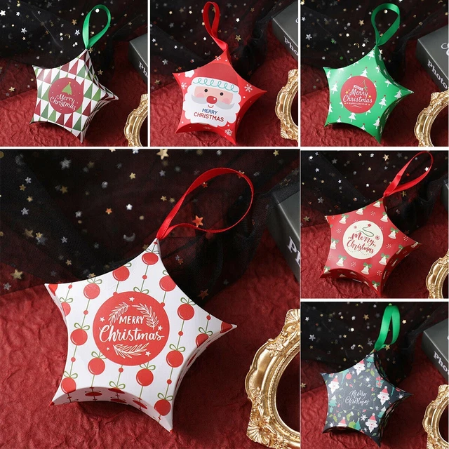 Scatole di caramelle durevoli di alta qualità albero regalo di Natale confezione media stella 10 pz