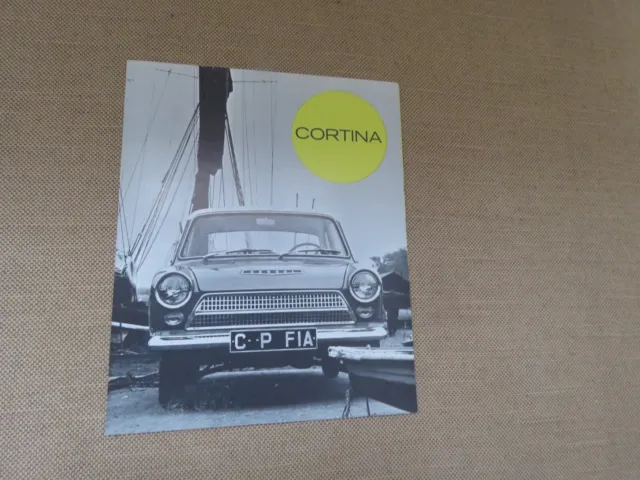 Ford Cortina 1963: Dépliant publicitaire d'époque en français, état neuf