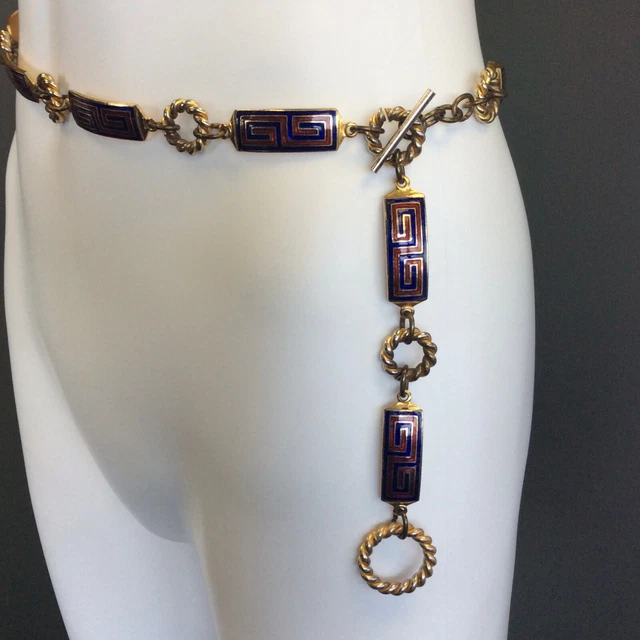Cintura/collana catena oro Gucci con maglie smaltate, rara vintage anni '70.