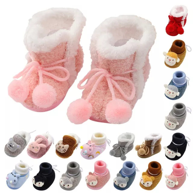 Baby Newborn Girls Boys Soft Booties Snow Boots Infant Toddler Warm Winter Shoes