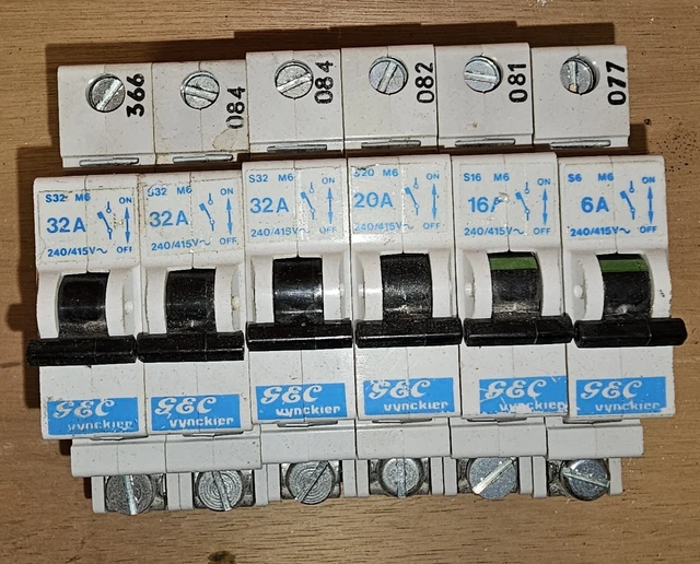 GEC MCB Set di 6 interruttori miniaturizzati