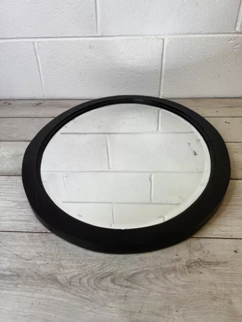 Vintage Wooden Framed Mid Century Wall Hanging Oval Mirror  Retro Old 1950s 60s