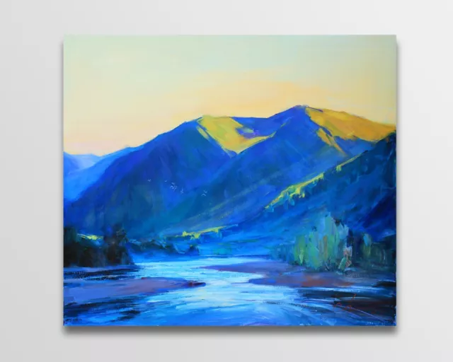 Mountain painting Original art Impressionism Oil on canvas by S. Chernyakovsky