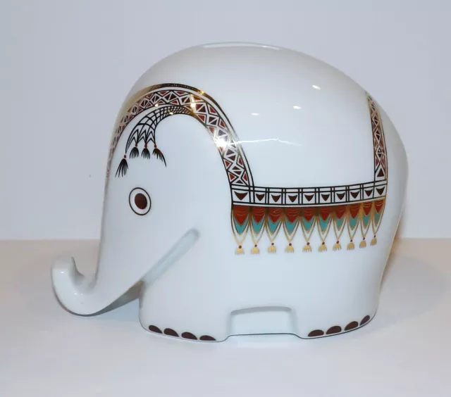 Rare Vintage Hochst Luigi Colani Porcelain Drumbo Elephant Piggy Bank With Key