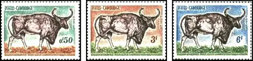 Timbres Animaux Mammifères Bovins Cambodge 144/146 * (72797FA)