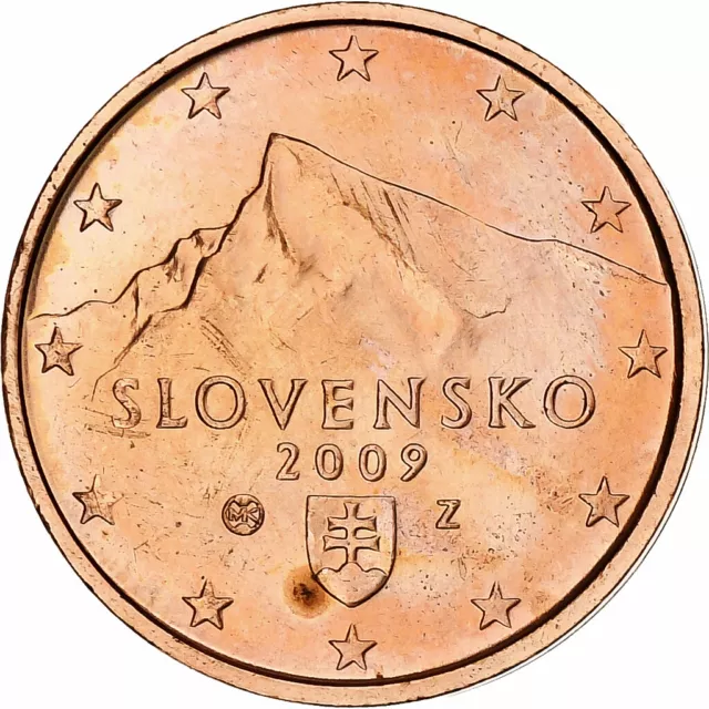 [#1270741] Eslovaquia, 2 Euro Cent, 2009, Kremnica, SC+, Cobre chapado en acero,