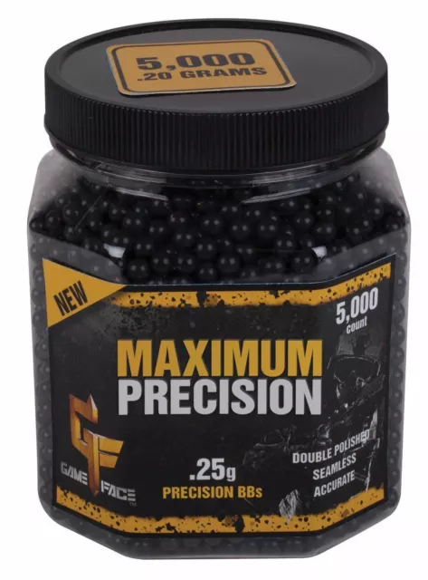 Crosman GameFace 5000 Count Maximum Precision Black Airsoft BBs, 0.25gm 3