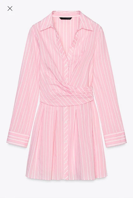 zara pink striped shirt dress Belted Striped Shirt Dress Zara