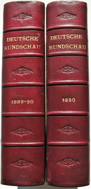 Deutsche Rundschau 1889-1890 + 1890 Rodenberg 2 tomes ex-libris allemand