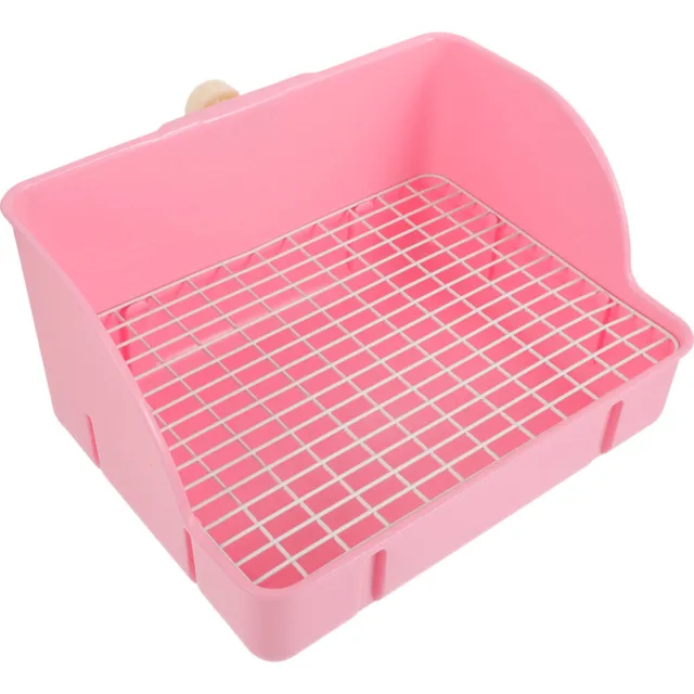 Caja de arena de plástico para conejo interior para mascotas caja de inodoro cuadrada inodoro entrenador sartén