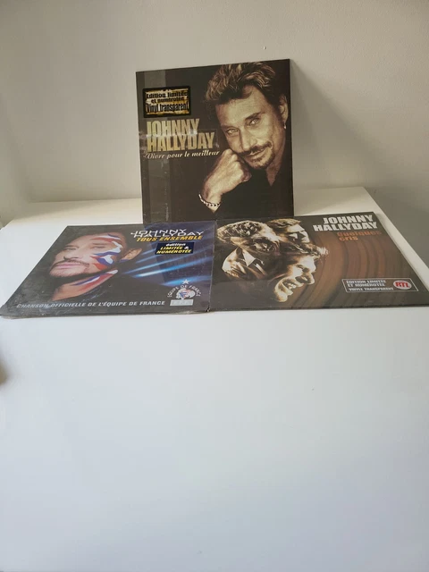 Johnny Hallyday 3 Maxi 45Tours vinyle Tous Ensemble.. Vivre pour le Meilleur ..Q