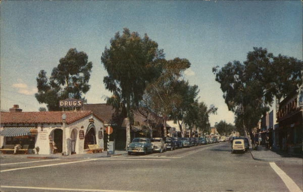 Business District,Balboa Island,CA Orange County California Drown News Company