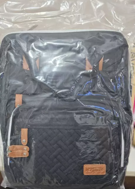 Derjunstar Baby Diaper Bag Backpack with Changing Station,Waterproof   BLACK