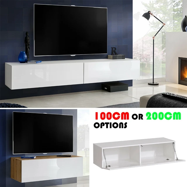 TV WALL MOUNTED Stand High Gloss Fronts Living Room Unit
