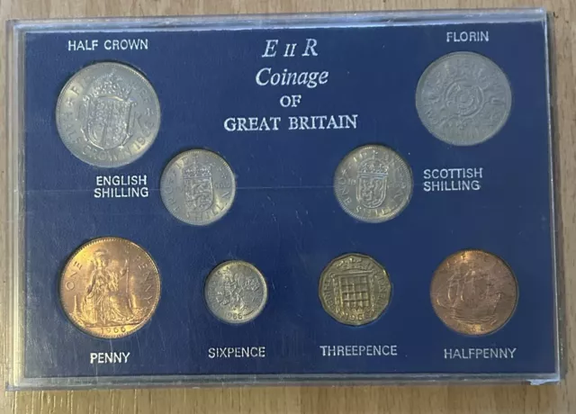 Elizabeth II Coinage Of Great Britain pre-Decimal Coin Set In Case