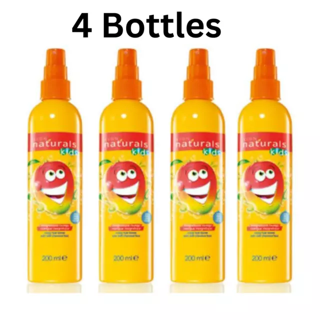 Avon Hair Detangling Spray 4 x  200ml Bottles Naturals Kids Magnificent Mango